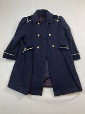 VTG girls 6x Vintage Wool navy blue sailor coat jacket USA Made Shirley Temple