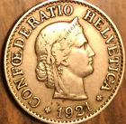 1921 SWITZERLAND CONFOEDERATIO HELVETICA 10 RAPPEN COIN