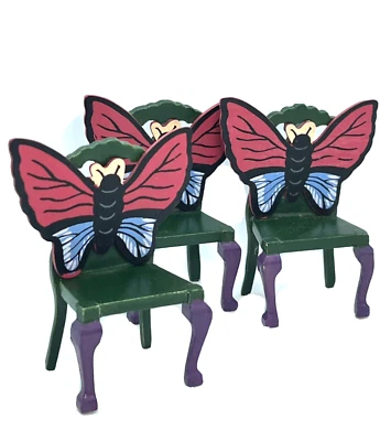 Eye Candy 1:12 Set of Three Chairs Vintage Dollhouse Miniature Furniture Signed - Image 1 of 4