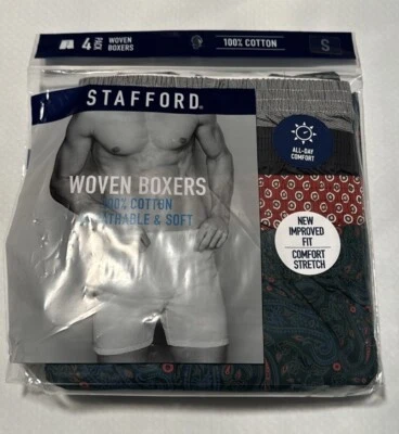 Pack de 4 boxers Stafford para hombre pequeños Foto 1 de 2