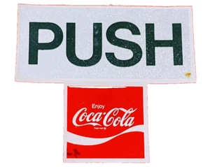 Coca Cola NOS Push Door Unused Peel-Off Sticker Label Advertising Soda Pop COKE - Picture 1 of 2