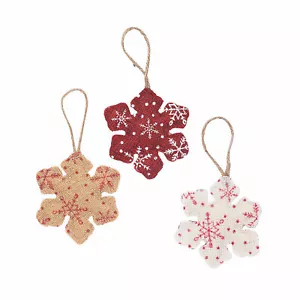 Burlap Snowflake Ornaments, Home Decor, 12 Pieces - Picture 1 of 1