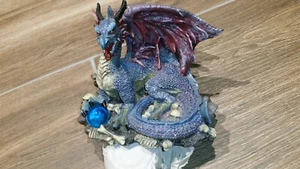Drachen Figur - grau rot - Gothic Fantasy Deko Totenkopf Skulptur Drache - Bild 1 von 5