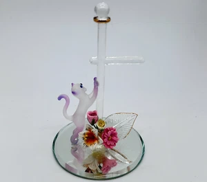 SELTENE Milchglas Baron Katze Figur & Blumen Vintage Sammlerstück Briefkasten fehlt - Bild 1 von 4