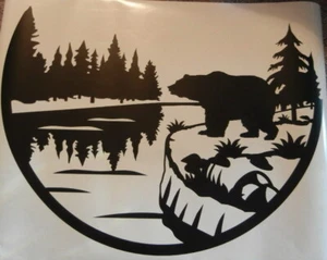 (2) BEAR LAKE CLIFF DECALS VINYL GRAPHIC RV CAMPER MOTOR HOME TRAILER WATER - Picture 1 of 3