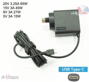 Lot of 3 Lenovo AU 65W USB-C Type-C AC Power Adapter Charger Bulk Wholesale - Picture 1 of 4