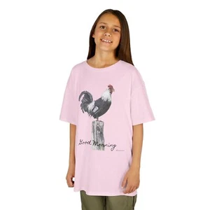 Good Morning Rooster Kids Tee, Cute Farm Animal Shirt, Creative Gift for Kids, - Picture 1 of 19
