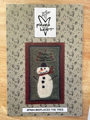 Pieces From My Heart Misplaced The Tree Snowman Punchneedle Embroidery Pattern - Image 1 of 2