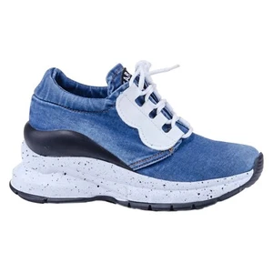 Denim Sneakers, Handmade Women's Sneakers / Birthday Gift - Picture 1 of 5