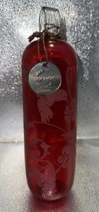 Parasol Glass Etched Red Hummingbird Feeder Hand Blown Made In Mexico (No Base) - Picture 1 of 13