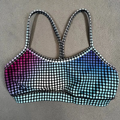 Lululemon Flow Y Bra size 6 Cosmic Dot white multi black racerback sports bra - Image 1 of 4