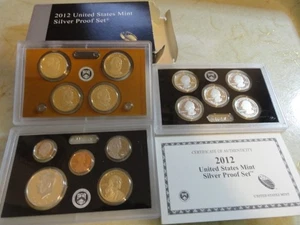 2012 S Proof Set Original Box & COA 14 Coins 90% Silver - Picture 1 of 4