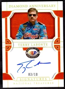 National Treasures Diamond Anniversary Auto Holo Gold Terry Labonte #3/10 2023 - Imagen 1 de 2