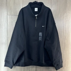Nike Solo Swoosh Men's 1/4 Zip Fleece Pullover Black Size XXL DQ5209-010 - Picture 1 of 8