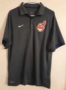 MENS NIKE DRI FIT SHORT SLEEVE CLEVELAND INDIANS CHIEF WAHOO POLO SHIRT SZ S MLB - Picture 1 of 6