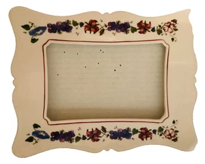 Vintage Ceramic Floral Picture Frame 3.5X5”- Hand-painted Style-NO BACKING - Picture 1 of 3