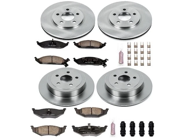 Kit de pastillas de freno y rotor delanteras y traseras para Chrysler Cirrus 1995-2000 JQ148DM Foto 1 de 1