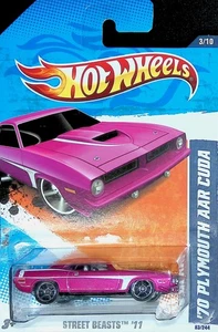 Hot Wheels - Street Beasts '11- '70 Plymouth Aar Cuda 3/10 lila nie geöffnet - Bild 1 von 3