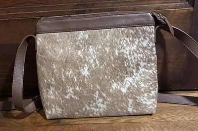 Gabi Carobianco Argentina Hair-on Cowhide Leather Crossbody Bag Brown - Image 1 of 4