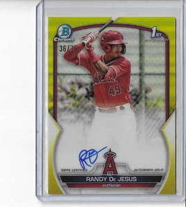 2023  Bowman Chrome Yellow Refractor  Auto  Randy De Jesus  RC  36/75 - Picture 1 of 2