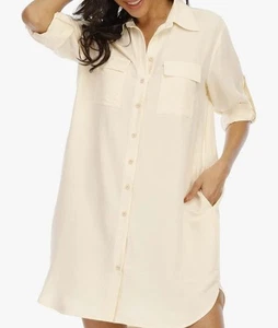 Camicia/Vestito donna manica lunga con bottoni LUSMAY con taschino NUOVO - Foto 1 di 5