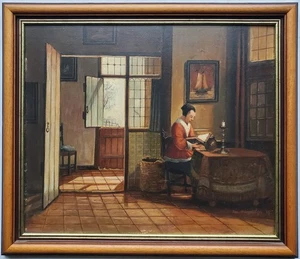 Quadro olio interno Olanda signora Josef Ohligschlager firmato - Foto 1 di 13