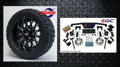 Club Car DS Golf Cart 4" Spindle Extension Lift Kit +14" Wheels and 22" AT Tires Foto 1 de 4