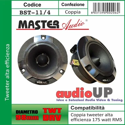 TWEETER TROMBA ALTA EFFICIENZA 100 WATT RMS OGIVA IN ALLUMINIO. COPPIA TWEETER - Immagine 1 di 4