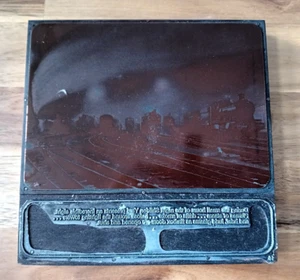 Vintage Wooden Copper Plate Printing Block Steam Locomotives in Shildon Yard - Picture 1 of 6