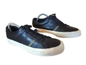 Unisex Converse One Star Pro Ox Leather Shoes Trainers Black & Gold UK Size 7 - Picture 1 of 9