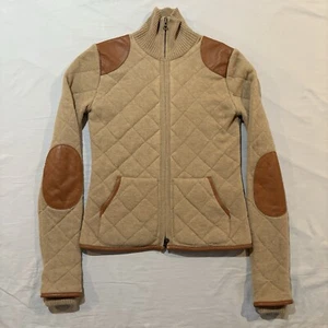 Ralph Lauren Damen Kaschmir Wolle Full Zip Steppjacke Gr. Small Beige Ellenbogen - Bild 1 von 11