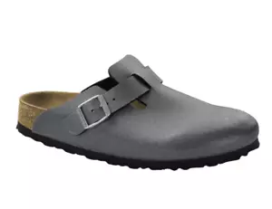 BIRKENSTOCK BOSTON ICY METALLIC ANTRACITE - SABOT UNISEX GOMMA ANTISCIVOLO - Foto 1 di 6
