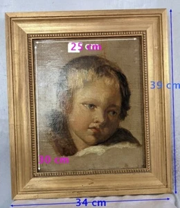 Jeune Enfant Aux Cheveux Blonds Etude Tableau Eglise St Germain L'Auxerrois. - Picture 1 of 7