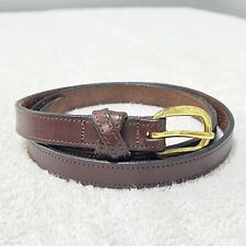 Tory Women’s Brown Skinny Belt 34 English Bridle Leather 3/4 In.