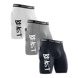 Pro Combat Performance Compression BEAST MODE Shorts Athletic Baselayer Workout - Picture 1 of 25