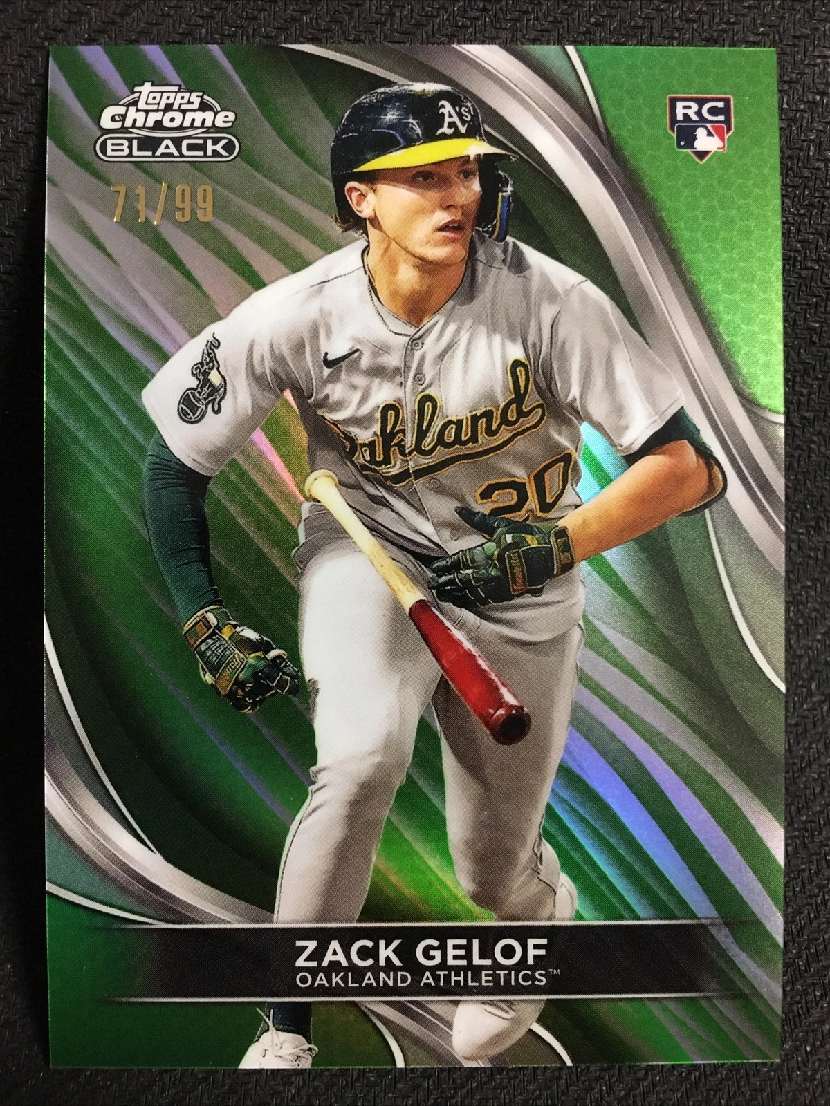 2024 Topps Chrome Black Zack Gelof Green Refractor /99 #40 Oakland Athletics