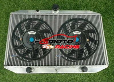 Radiador de aluminio 62 mm + ventilador para Jaguar XKE E-TYPE serie 3 5,3 L V12 XK-E 1971-1974 MT Foto 1 de 4