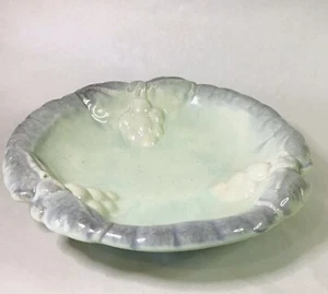 Vintage Mid Century German Green Grey Drip Glaze Ceramic Grape Fruit Bowl D2261 - Picture 1 of 8