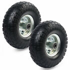 Two(2) 4.10/3.50-4 Flat Free Utility and Hand Truck Tire / Wheel 5/8