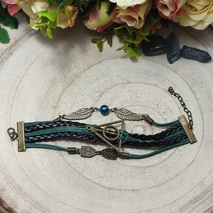 Bracciale doni della morte verde nero slytherin serpe verde - Foto 1 di 2
