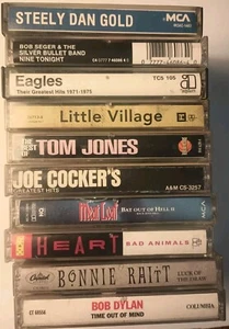 Lot Of 10 Random Classic Rock Cassette Tapes Heart Meat Loaf Eagles Steely Dan - Picture 1 of 11