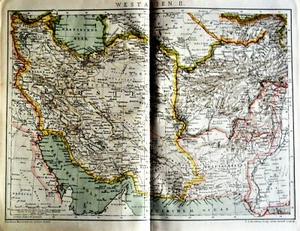 1894.Antike Landkarte WEST ASIA II(POLITIK) - KARTE WEST ASIEN.Brockhaus - Bild 1 von 1