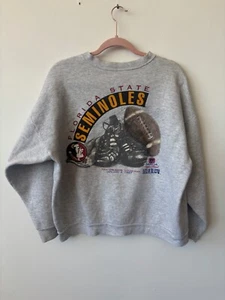 Felpa calcio vintage anni 90 FSU Florida State Seminoles zuccheriera grande - Foto 1 di 5