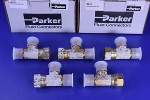 5 Pack Parker 8 R6X-S Swivel Nut Run Tee 1/2 JIC X 1/2 Swivel X 1/2 JIC Steel - Picture 1 of 4