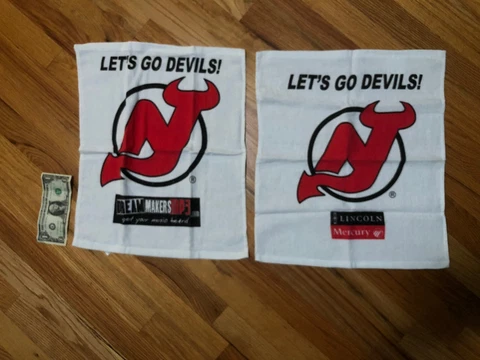 NEW JERSEY DEVILSI NHL  2007  Playoffs Face Cloths-Mini Towels 17" X1 5" (2) Cover