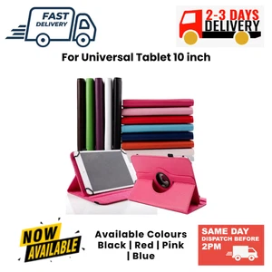 Für Universal 10 Zoll Gen Leder Brieftasche Ständer Etui Abdeckung 360 Schutz - Bild 1 von 1