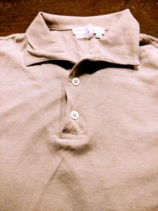SALVATORE FERRAGAMO Polo Style 100% Cotton (L) Brown/Beige Shirt MADE IN ITALY - Picture 1 of 5