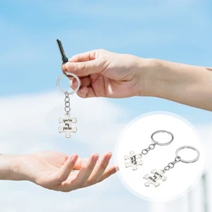 2 PCS Letter Puzzle Keychain Miss Decorative Ring Stainless Steel - Bild 1 von 10