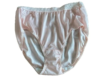 VINTAGE SILKY PINK NYLON FRUIT OF THE LOOM PANTY BRIEF sz 8 - Picture 1 of 2