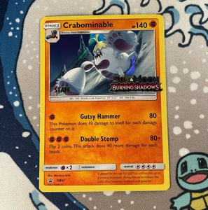 Crabominable SM47 STAFF Prerelease Promo Stamped Burning Shadows Pokemon Card NM - Picture 1 of 3